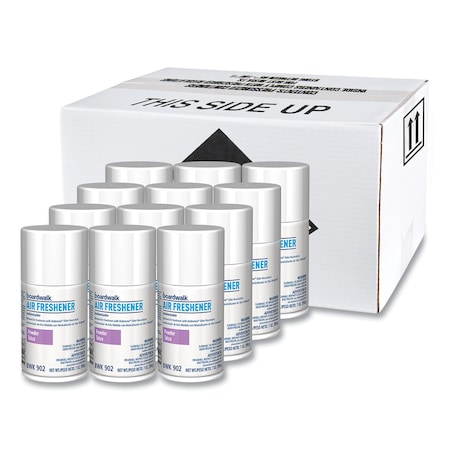 Boardwalk Metered Air Freshener Refill, Powder Mist, 5.3 oz Aerosol, PK12 BWK902